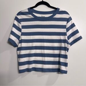 No Boundaries Blue and White Striped Tee